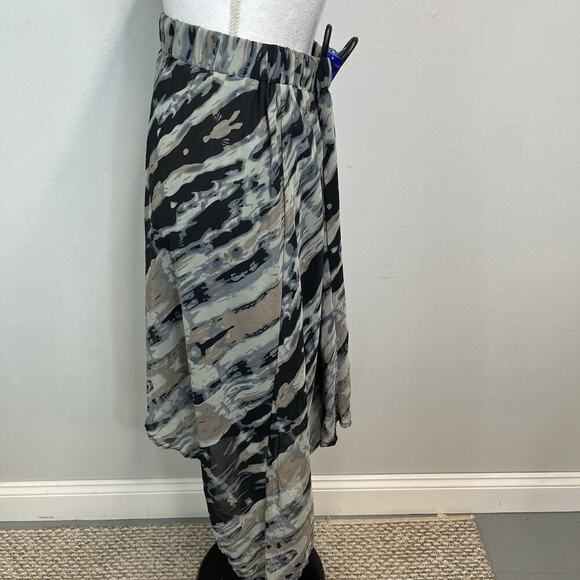 Robert Louis Skirt size Extra Large Black Gray Sheer A Line Scarf Sheer Boho - Picture 7 of 10